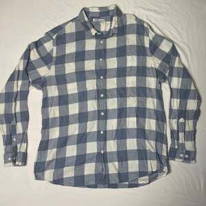 Sonoma XXL Tall Blue White Plaid Button Down Shirt Men’s Long Sleeve